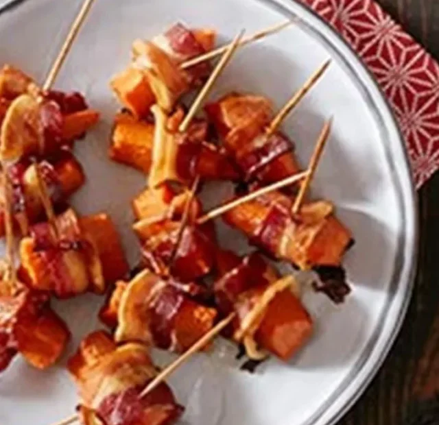 BACON WRAPPED SWEET POTATO BITES RECIPE