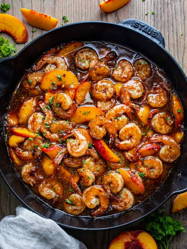 Peach Bourbon Shrimp